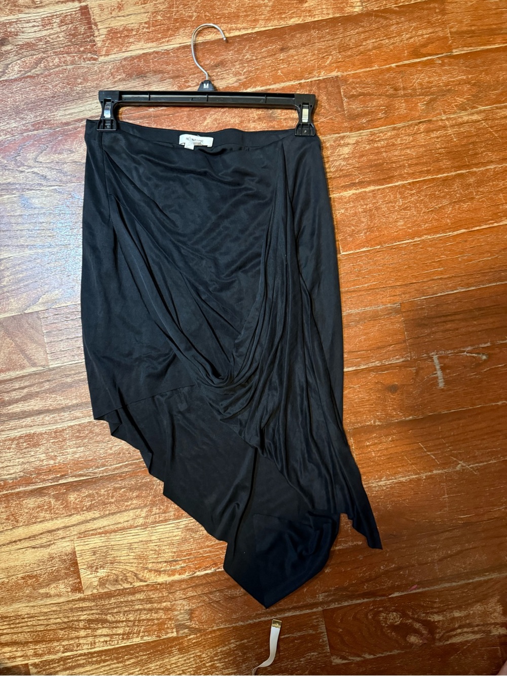 Helmut Lang Asymmetric Draped Jersey Skirt in Black - Size Petite (P)